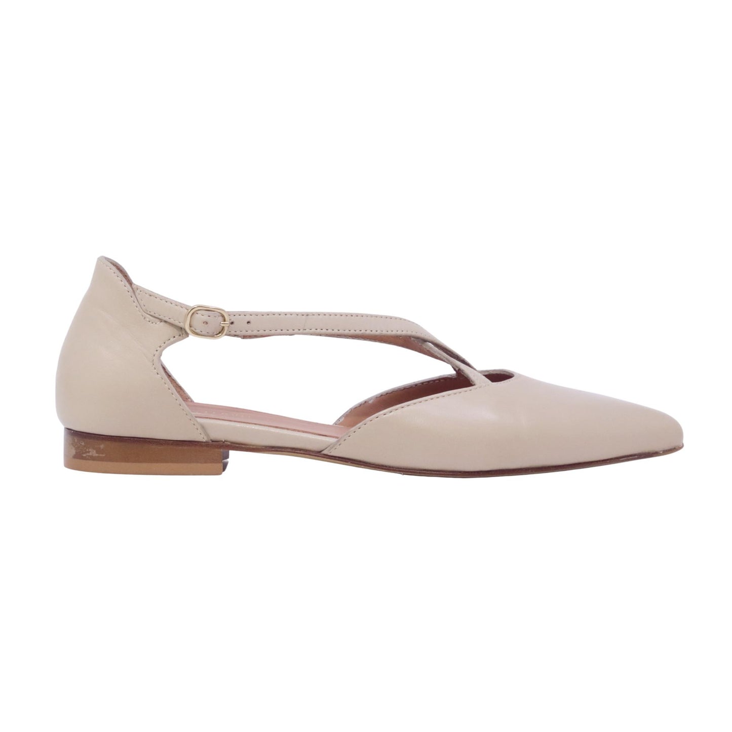 Triver Flight 603 03 Glove ballerina donna in pelle nappa avorio con cinturino 