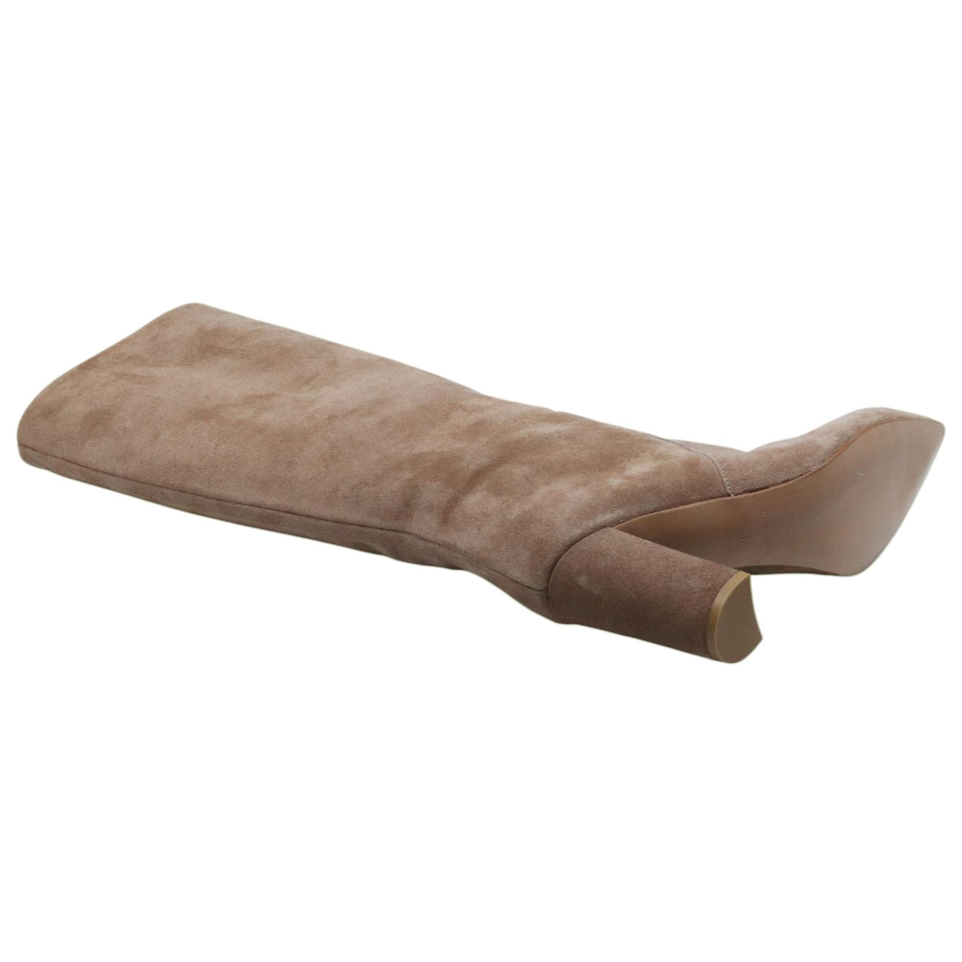Ranyé 1000 stivale donna in camoscio camel con tacco alto elegante 