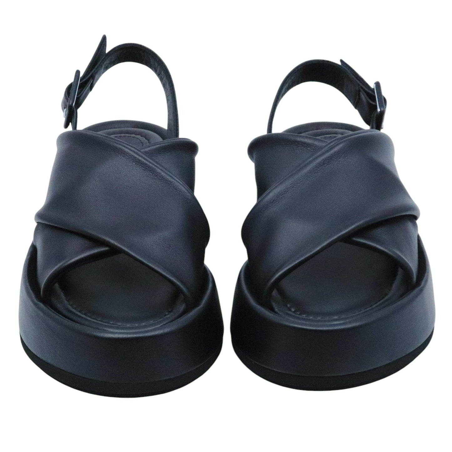 Sandalo platform Paloma Barceló 26 Basima in pelle nera 