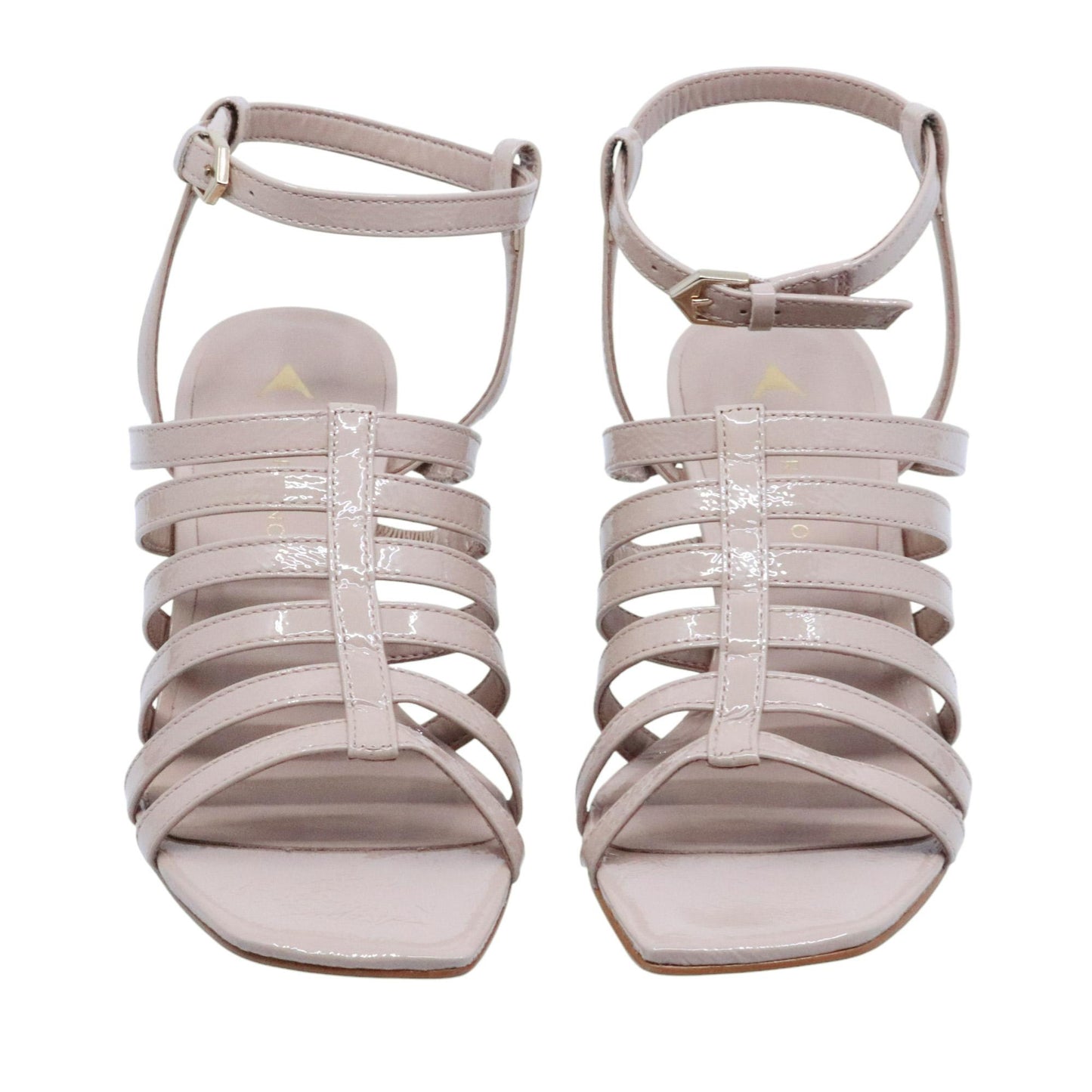 Sandalo con tacco donna Carrano 799004 in pelle vernice nude 