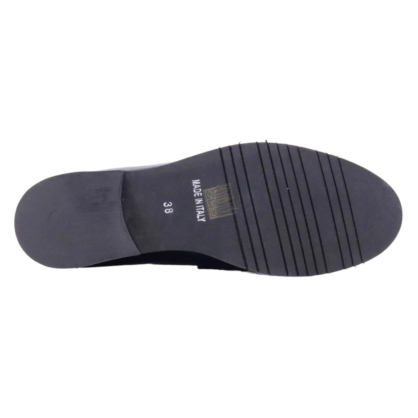 Mocassino donna Ranyé 250 in pelle spazzolata blu 