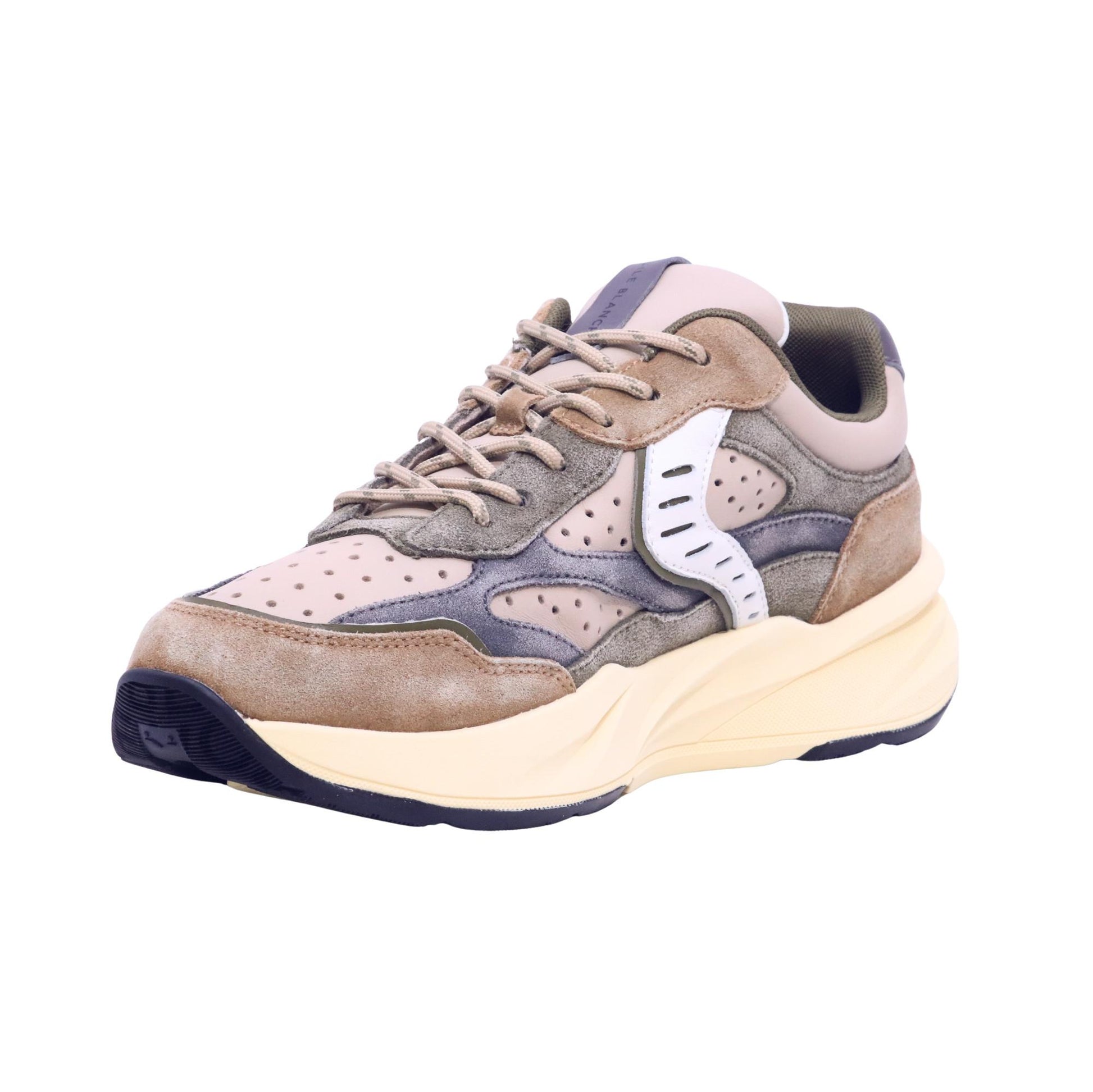 Voile Blanche Club22 Perfy cognac sneaker uomo in camoscio washed e nappa 