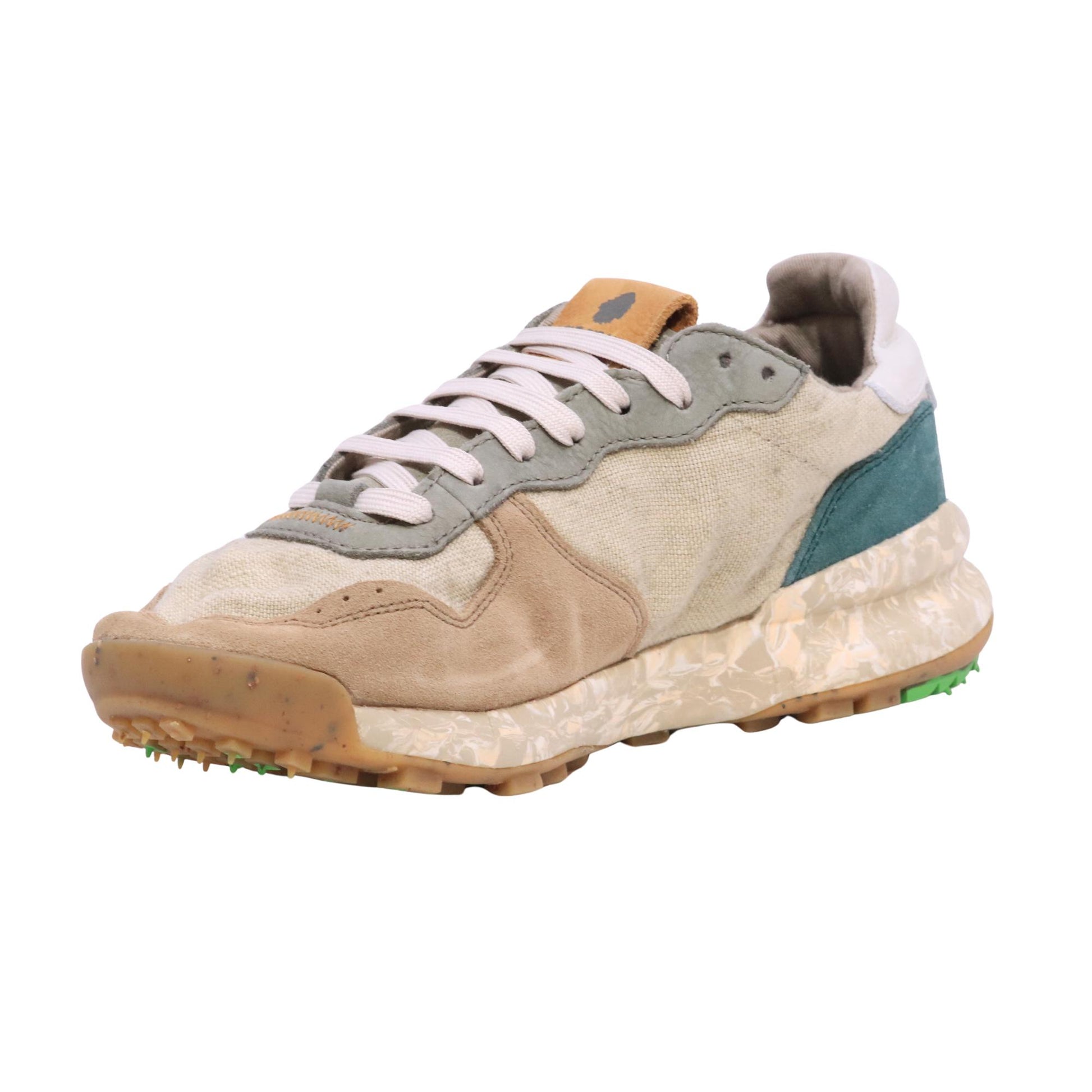 Satorisan Chacrona Linen Urbanite Green M sneaker uomo in lino e camoscio 