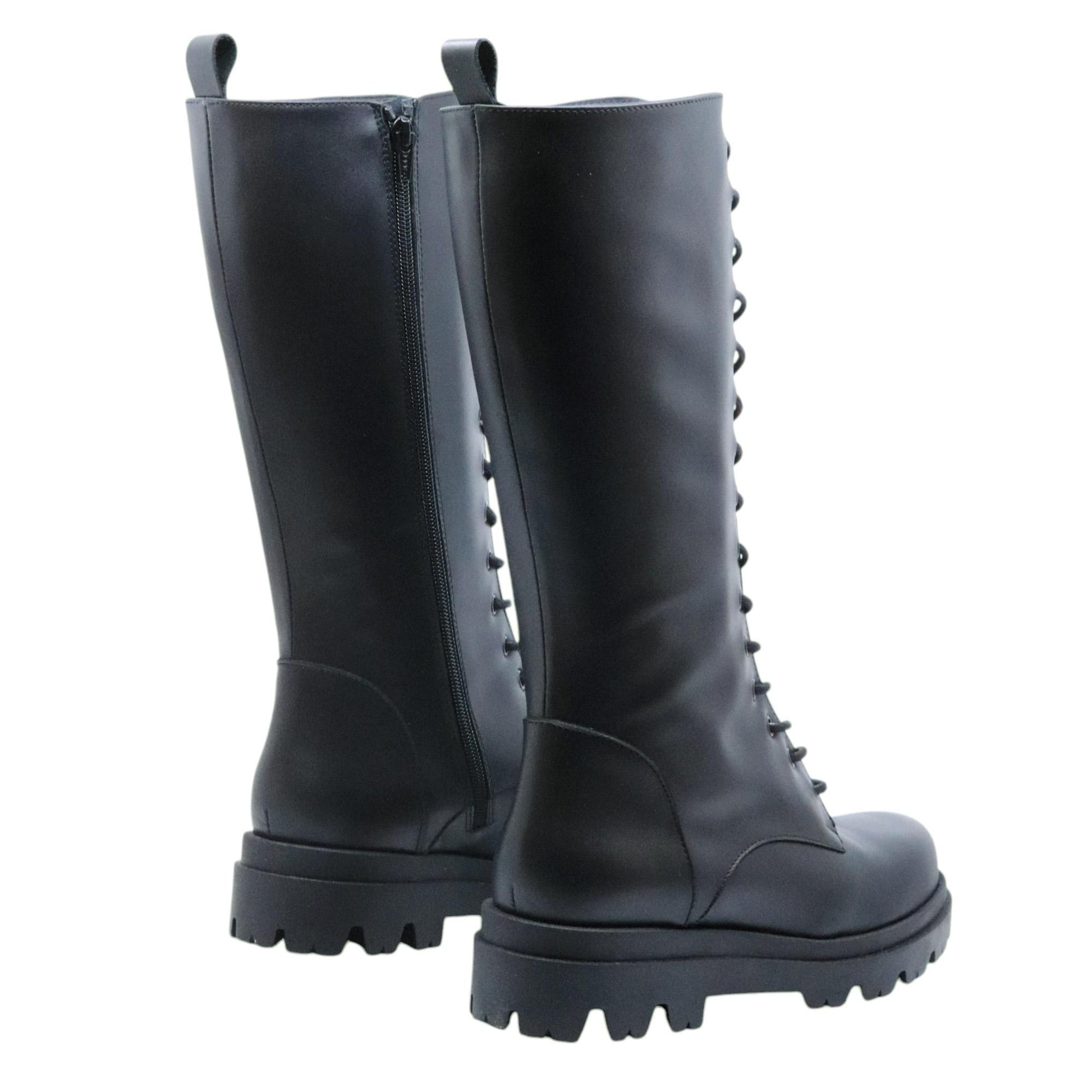 Stivale allacciato donna Ranyé BV34LX in pelle nera 