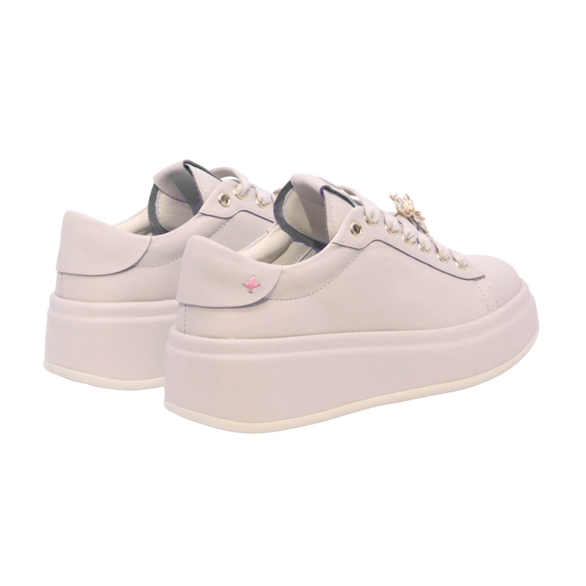 Gio+ Olivia 18A Combi Gatto sneaker donna in pelle color crema 