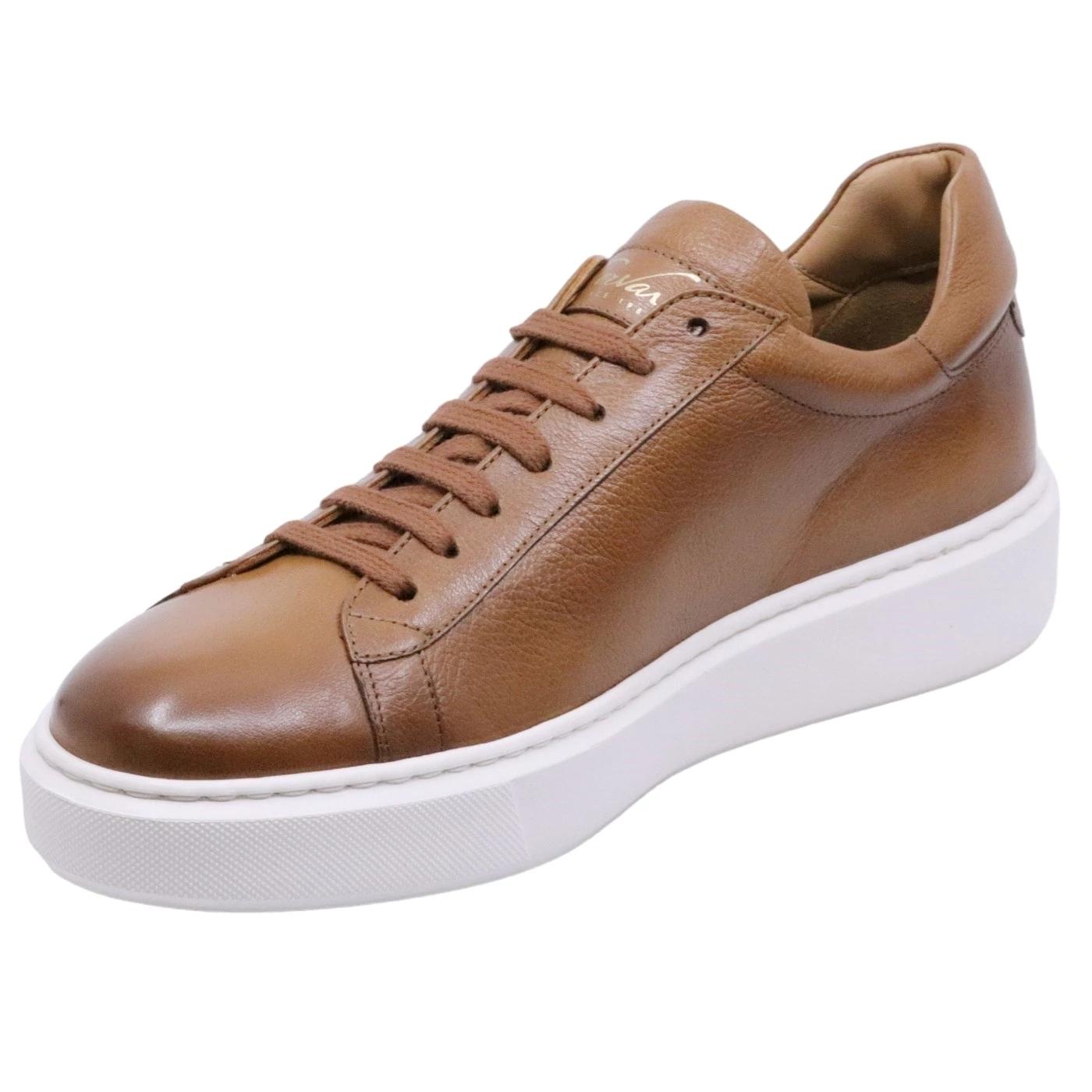 Sneaker uomo Corvari 2325 in pelle cognac 
