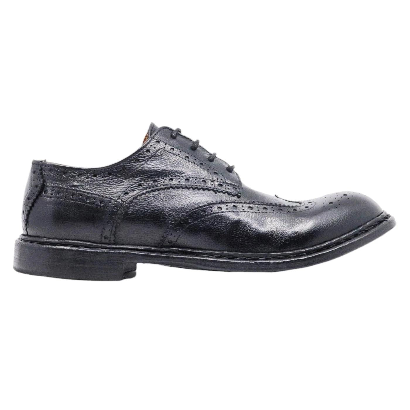 Crispiniano 481 scarpa derby imperiale da uomo in pelle nappata nero 
