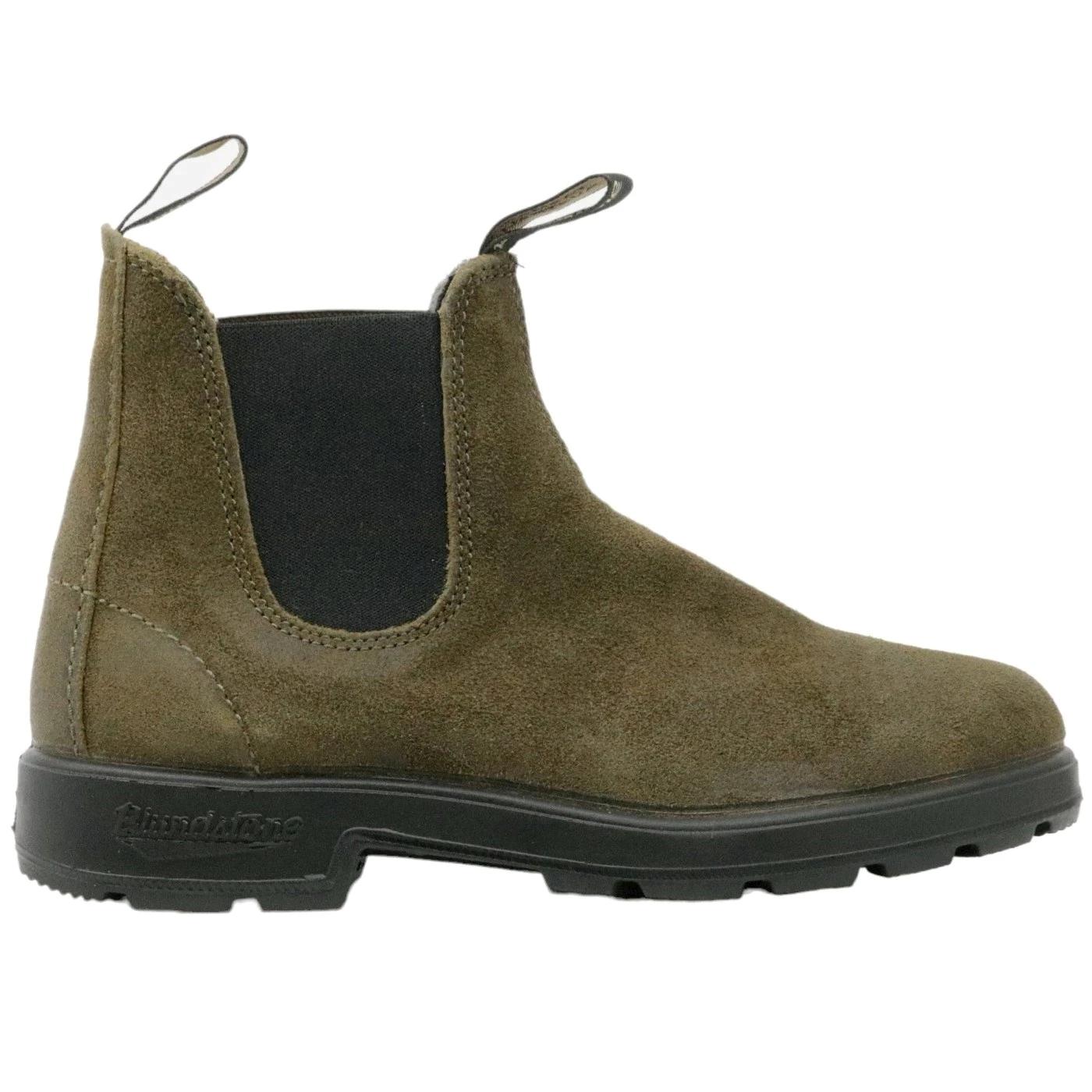 Blundstone 1615 chelsea boot in camoscio cerato verde oliva 