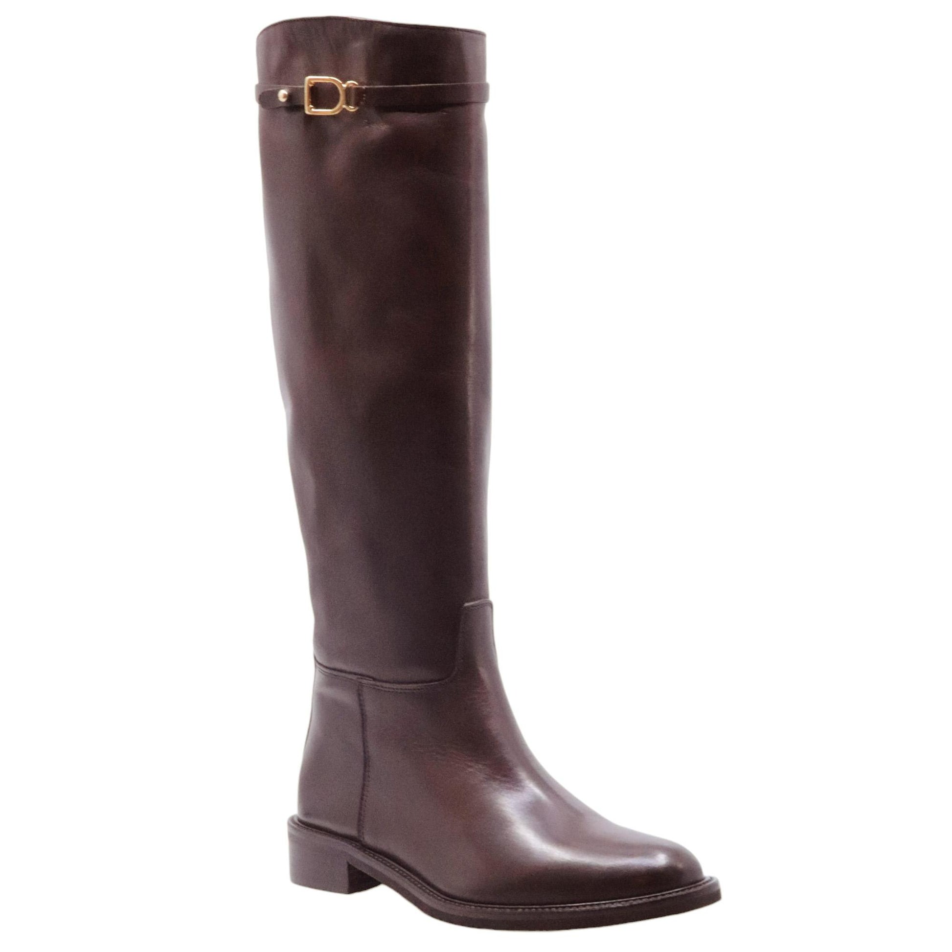 The Seller MW549 stivale donna in pelle marrone 