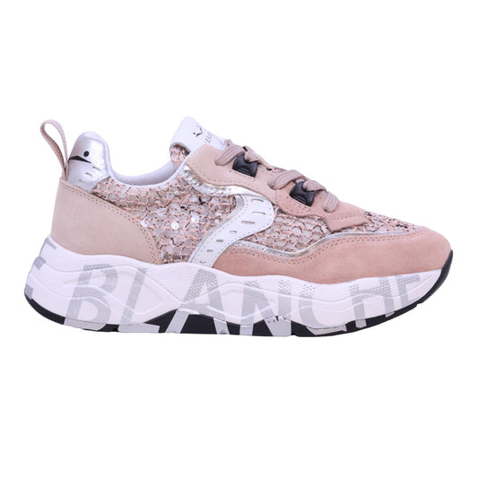 Voile Blanche club105 sneaker donna suede e tessuto rose 