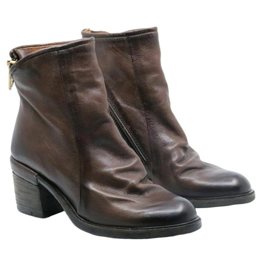 Tronchetto donna AS98 Jase A24208 in pelle marrone A24208AW42-FONDENTDARK BROWN AS98