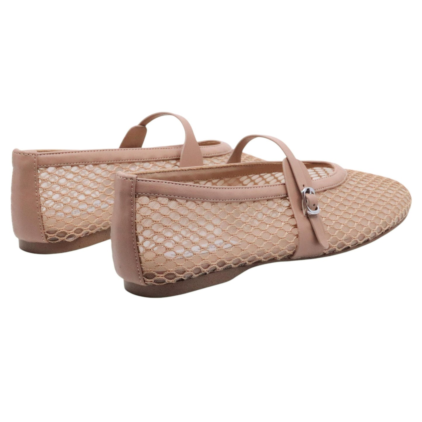 Ballerina Steve Madden Rejoice in similpelle nude e rete trasparente 