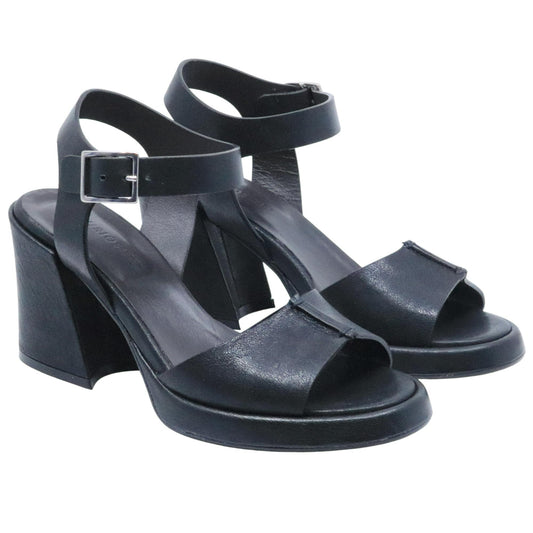 Sandalo con tacco Curiositè 2739 in pelle nera 