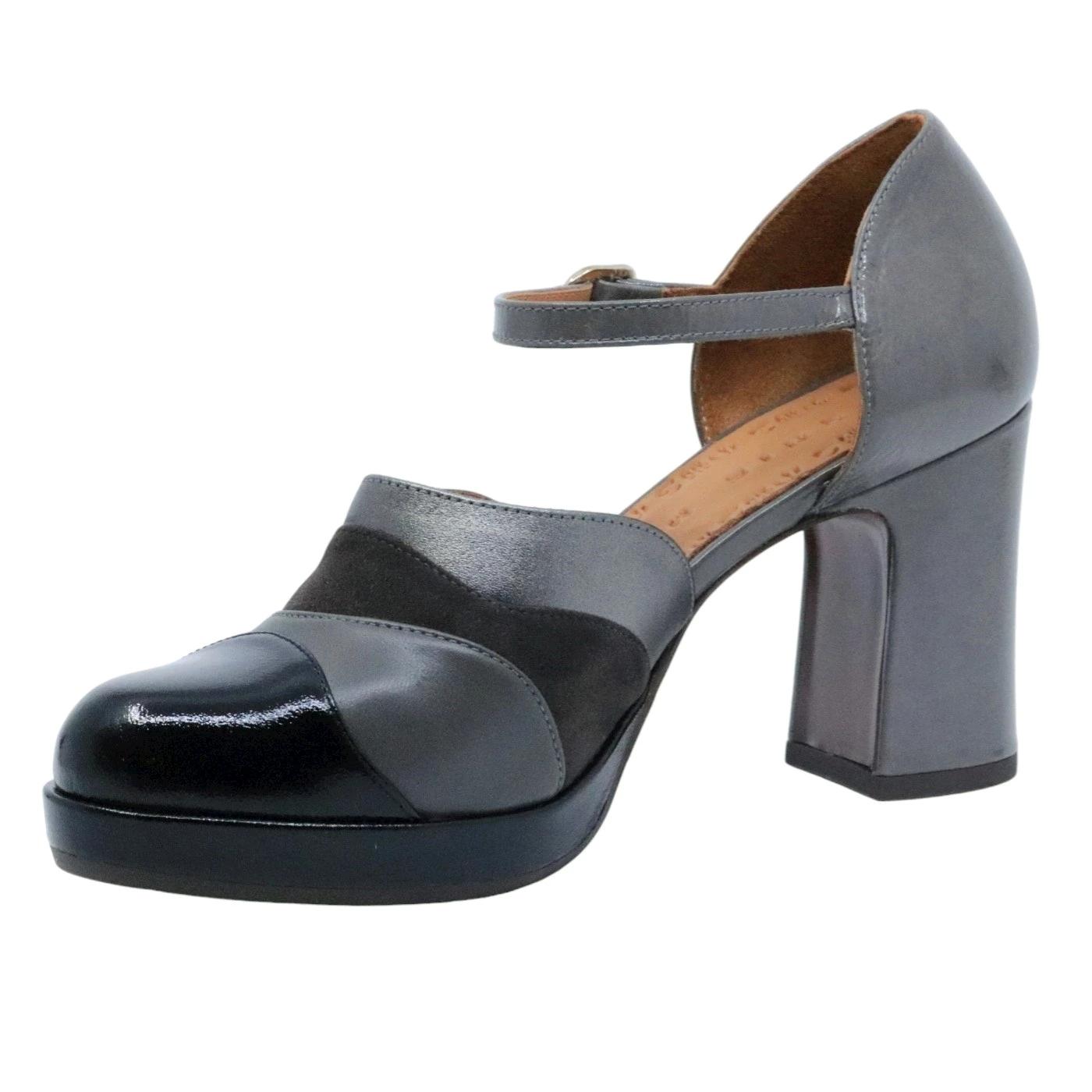 Decolleté Chie Mihara Dalian Green in pelle lucida grigia 