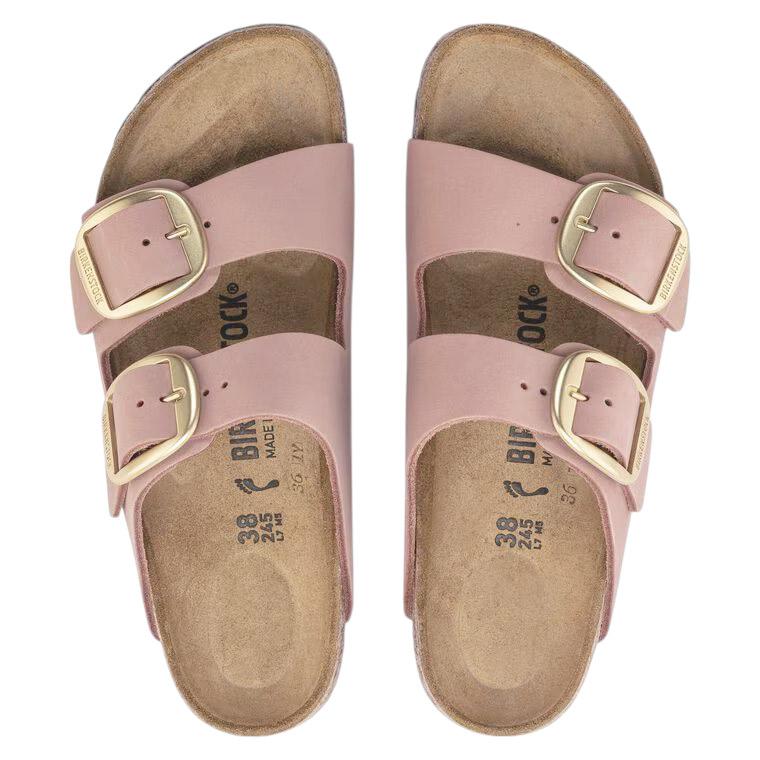 Birkenstock Arizona Big Buckle doppia fibbia nubuk rosa antico 
