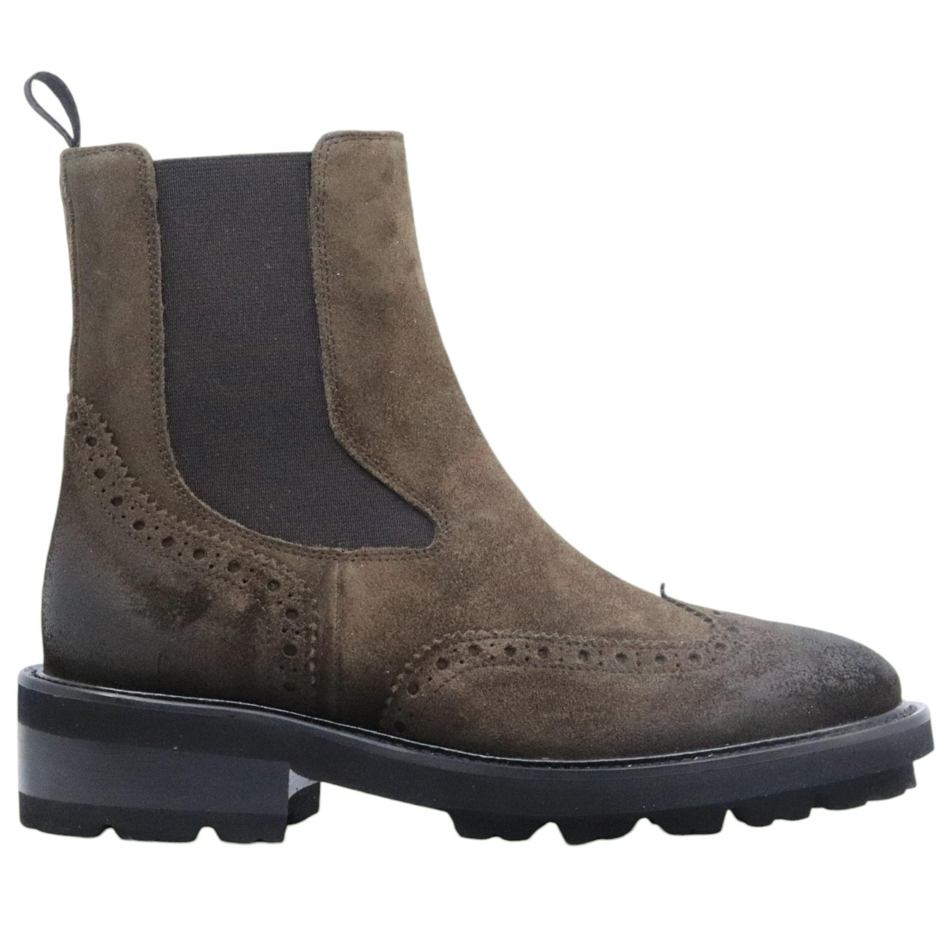 Chelsea Boot donna Triver Flight 446 24 in camoscio verde e marrone 