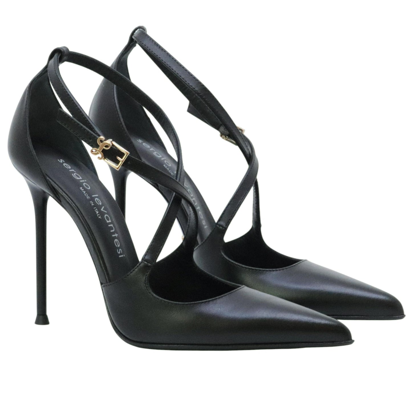 Sergio Levantesi Liza56 décolleté donna in pelle nera 