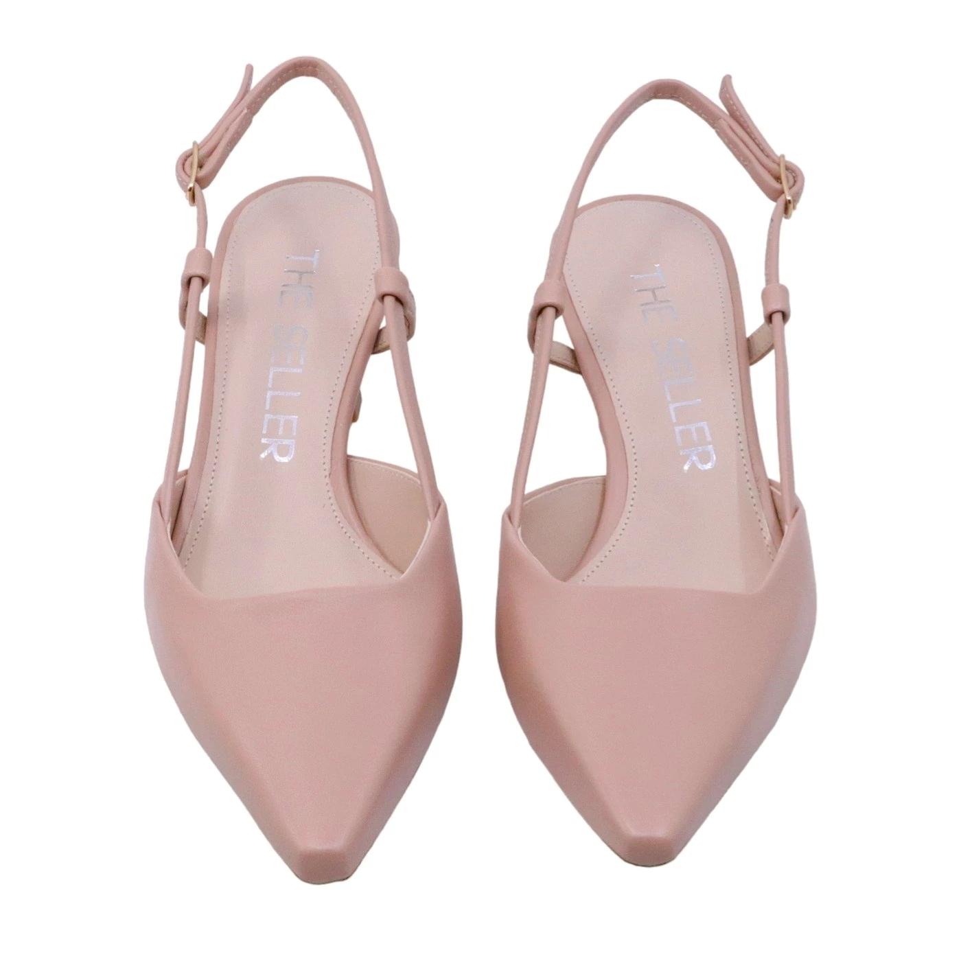 Slingback donna The Seller EN809 in pelle nappata color nude 