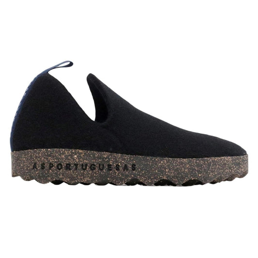 Asportuguesas City scarpa in lana naturale nera, 