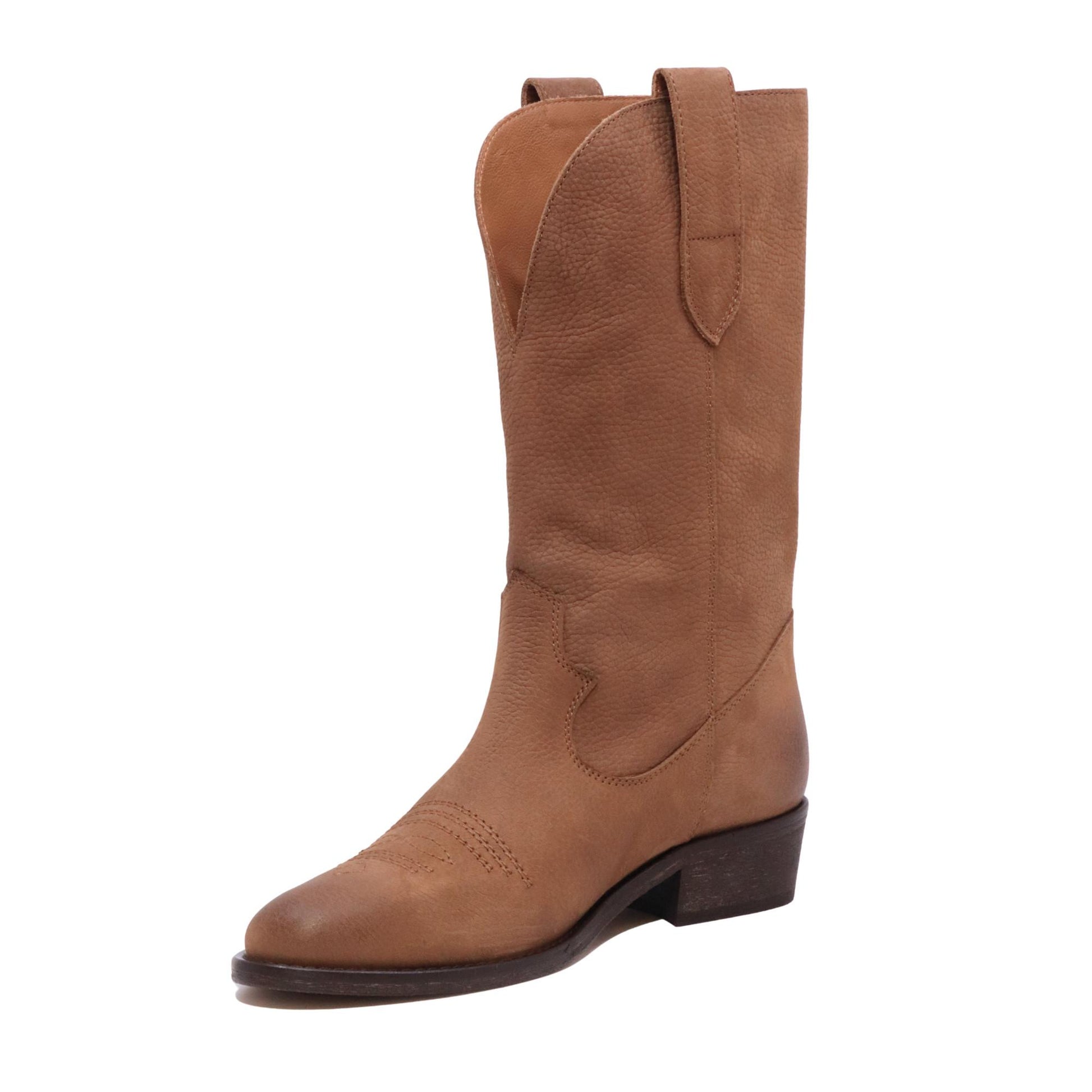 Via Roma 15 Desire 4378 stivale texano donna camoscio cuoio 