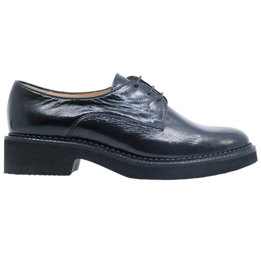 Le Briella 1168 scarpa allacciata donna in pelle lucida nera 