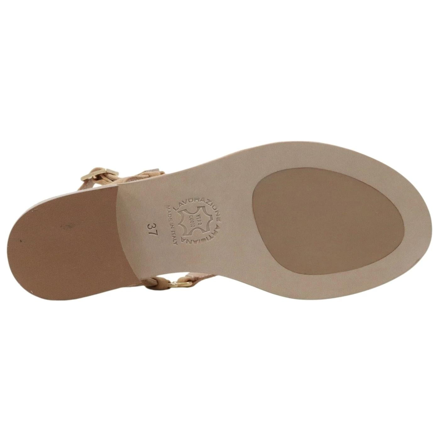 Sandalo infradito Paolo Ferrara CR721 in camoscio legno 