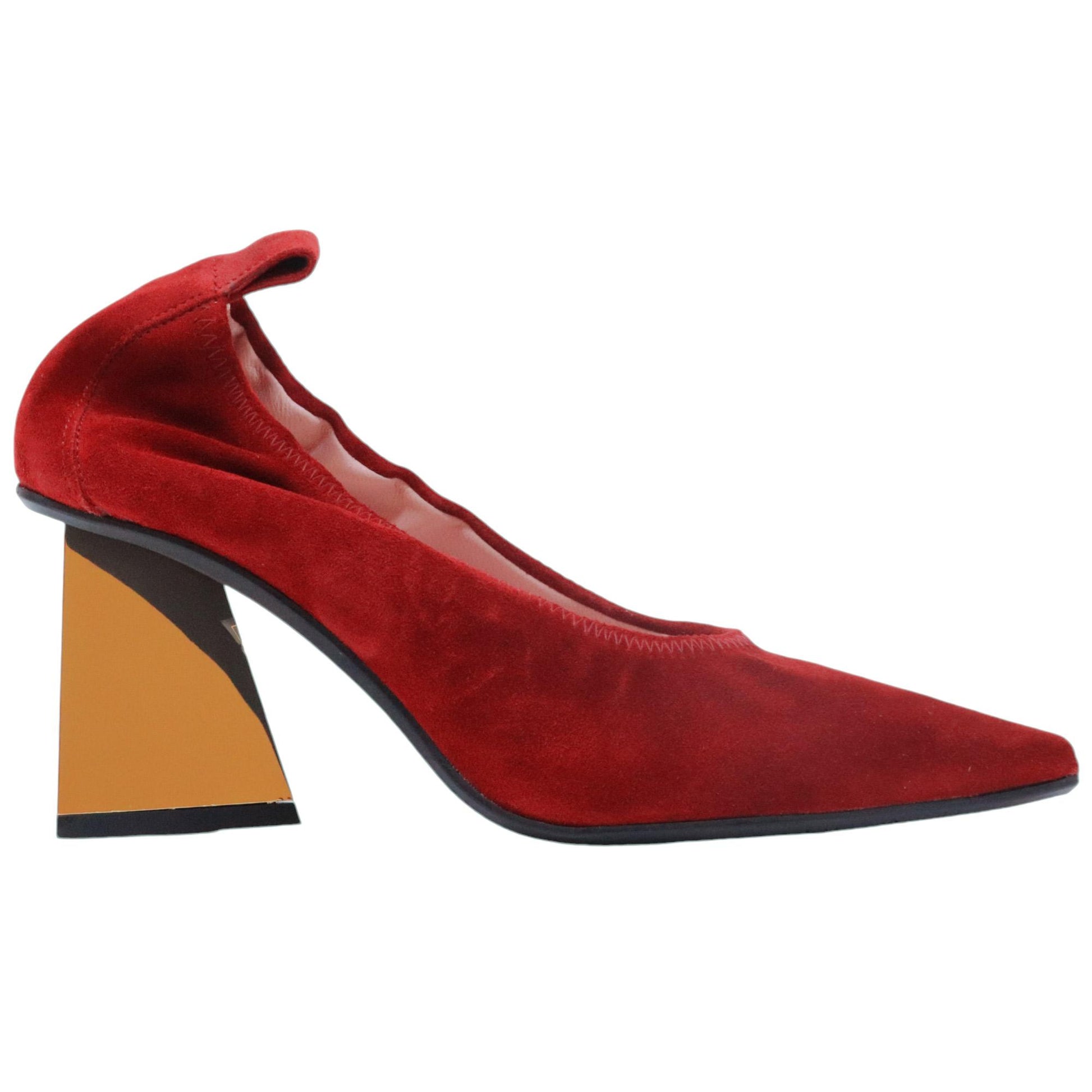 Ras 7728 decolletè da donna in camoscio rosso 
