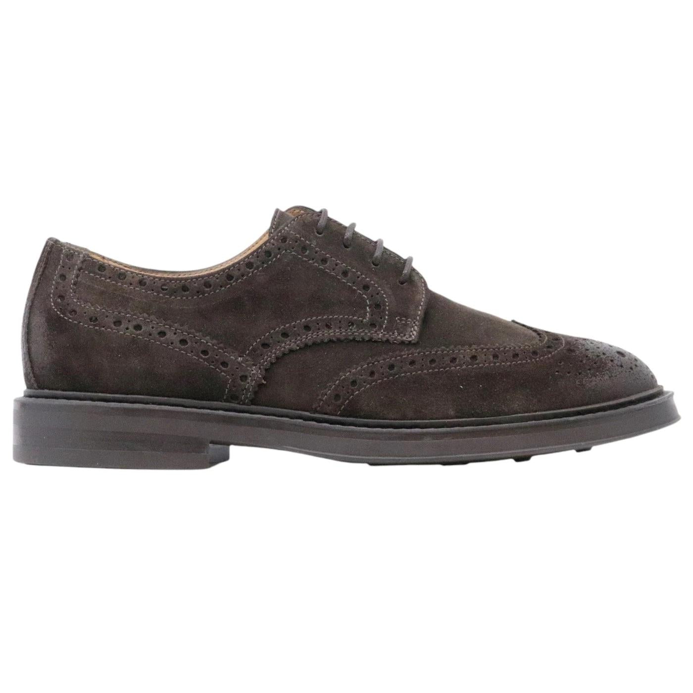 Antica Cuoieria 22192 scarpa imperiale da uomo in pelle scamosciata di colore marrone 