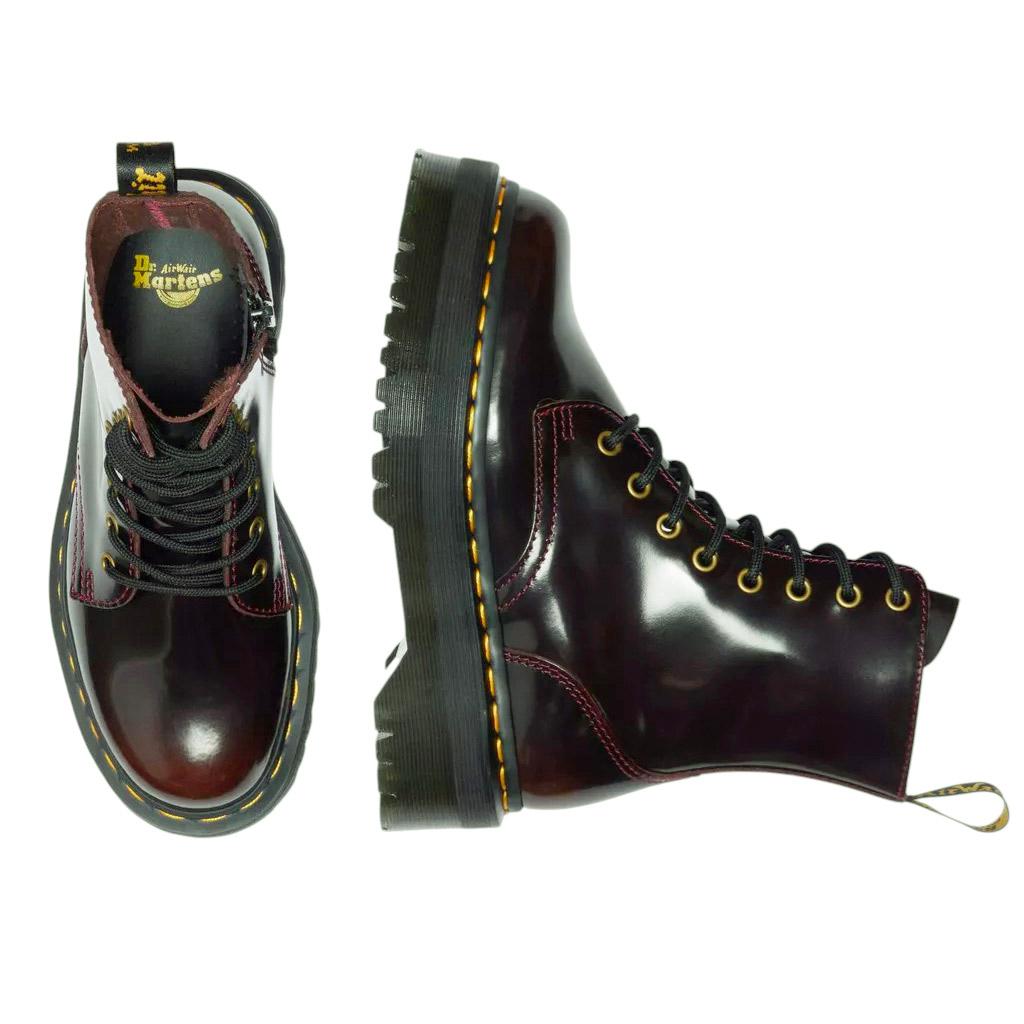Dr. Martens Jadon platform boot in pelle rosso ciliegia 