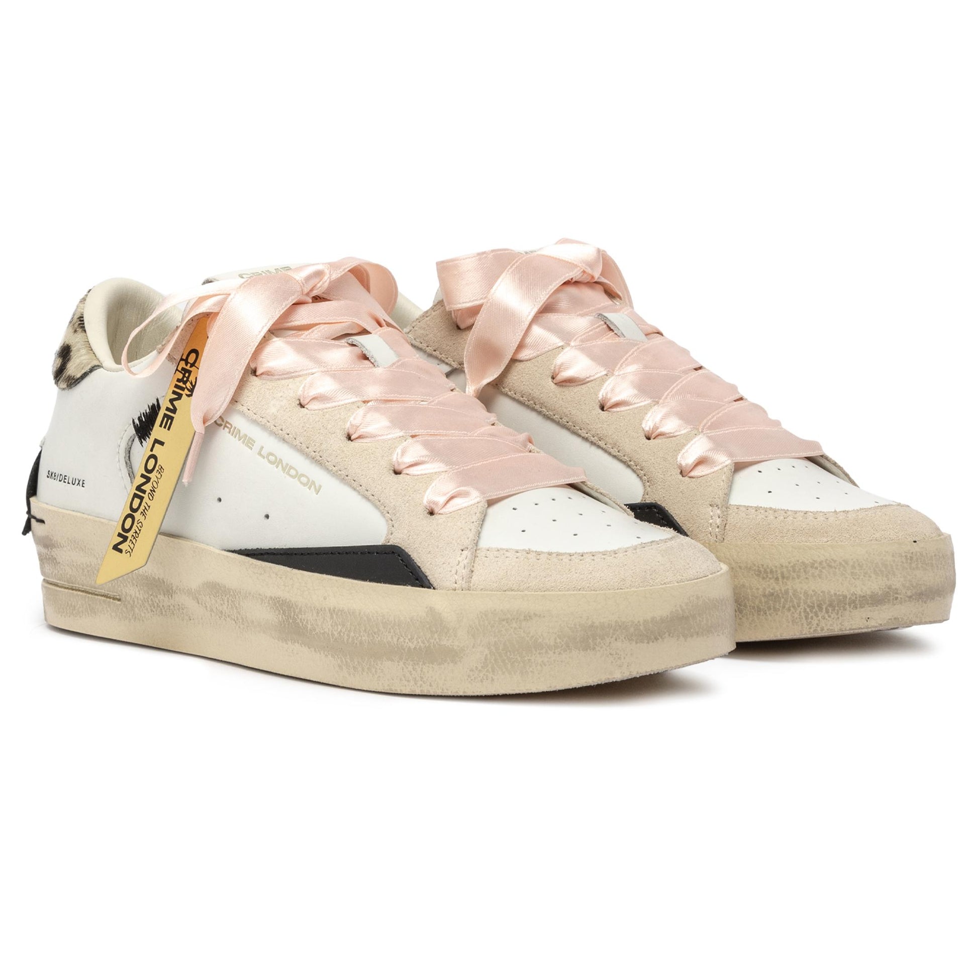 Crime London 25191 SK8 Deluxe Wed sneaker donna in pelle bianca 