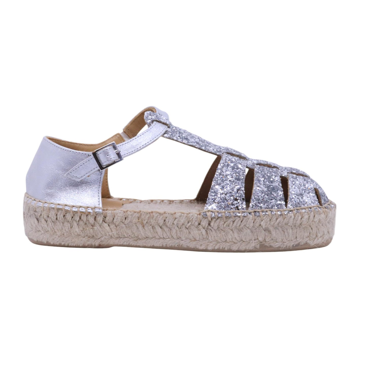 Sandalo donna Lagoa Valencia in glitter argento 