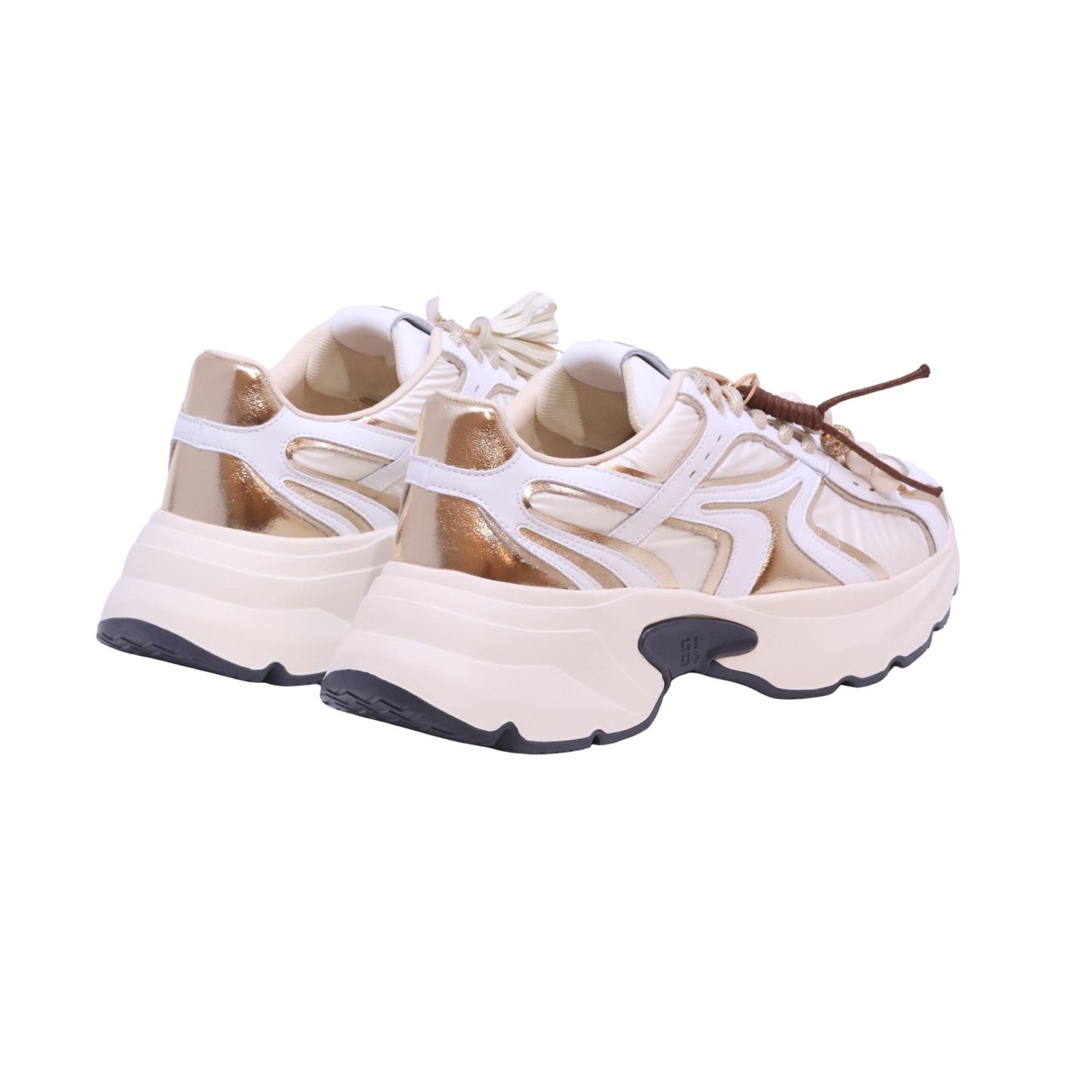 Gio+ Eleonora Dalia 13 Combi Gold sneaker donna in pelle bianca e oro 