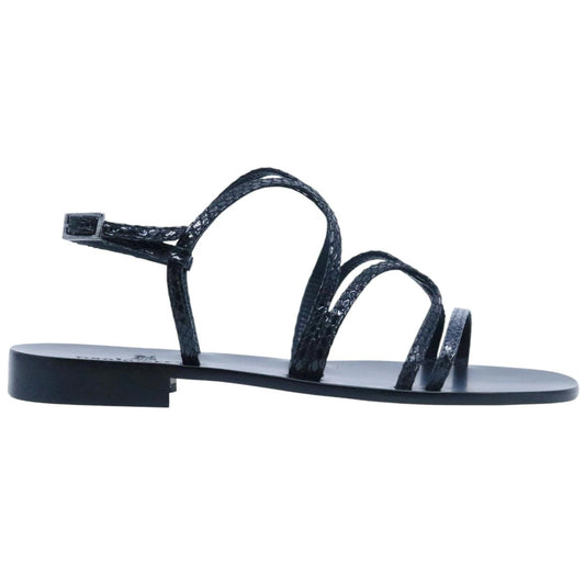 Sandalo caprese Paolo Ferrara CR3026 in pelle nera 