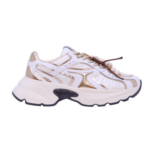 Gio+ Eleonora Dalia 13 Combi Gold sneaker donna in pelle bianca e oro 