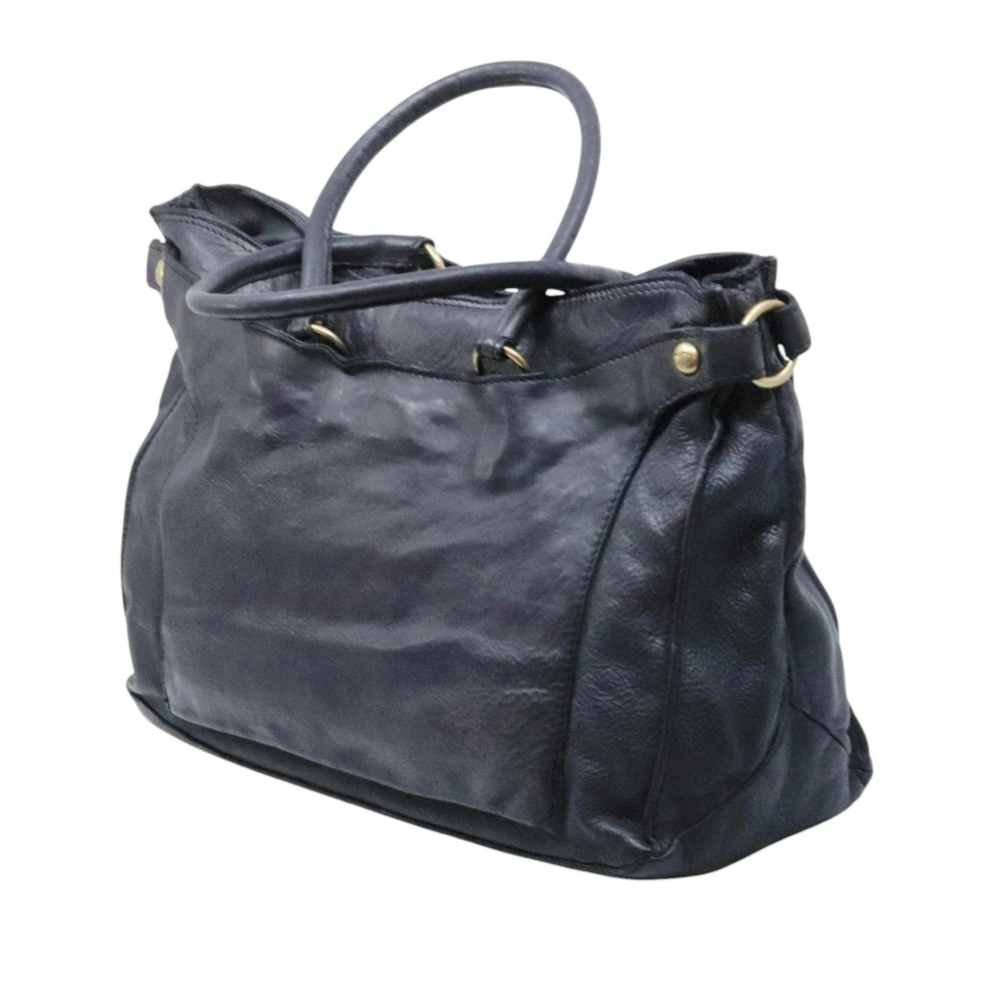 Borsa shopping Campomaggi C040740 in pelle grigia 