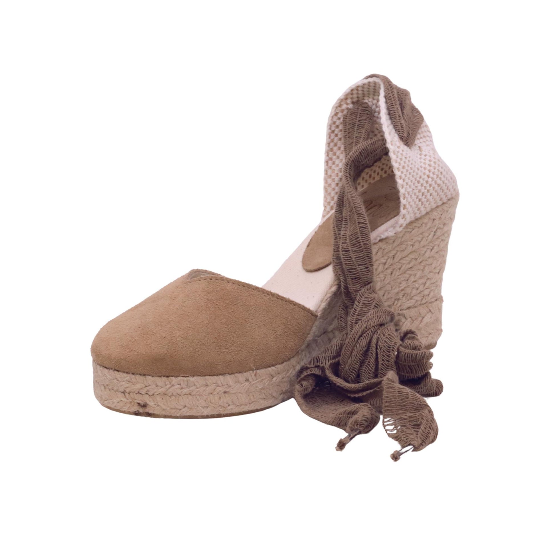 Lagoa Melilla espadrillas donna con zeppa in camoscio marrone 
