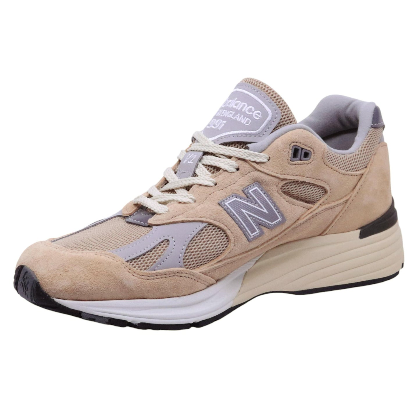 New Balance 991 sneaker unisex in tessuto marrone e grigio 