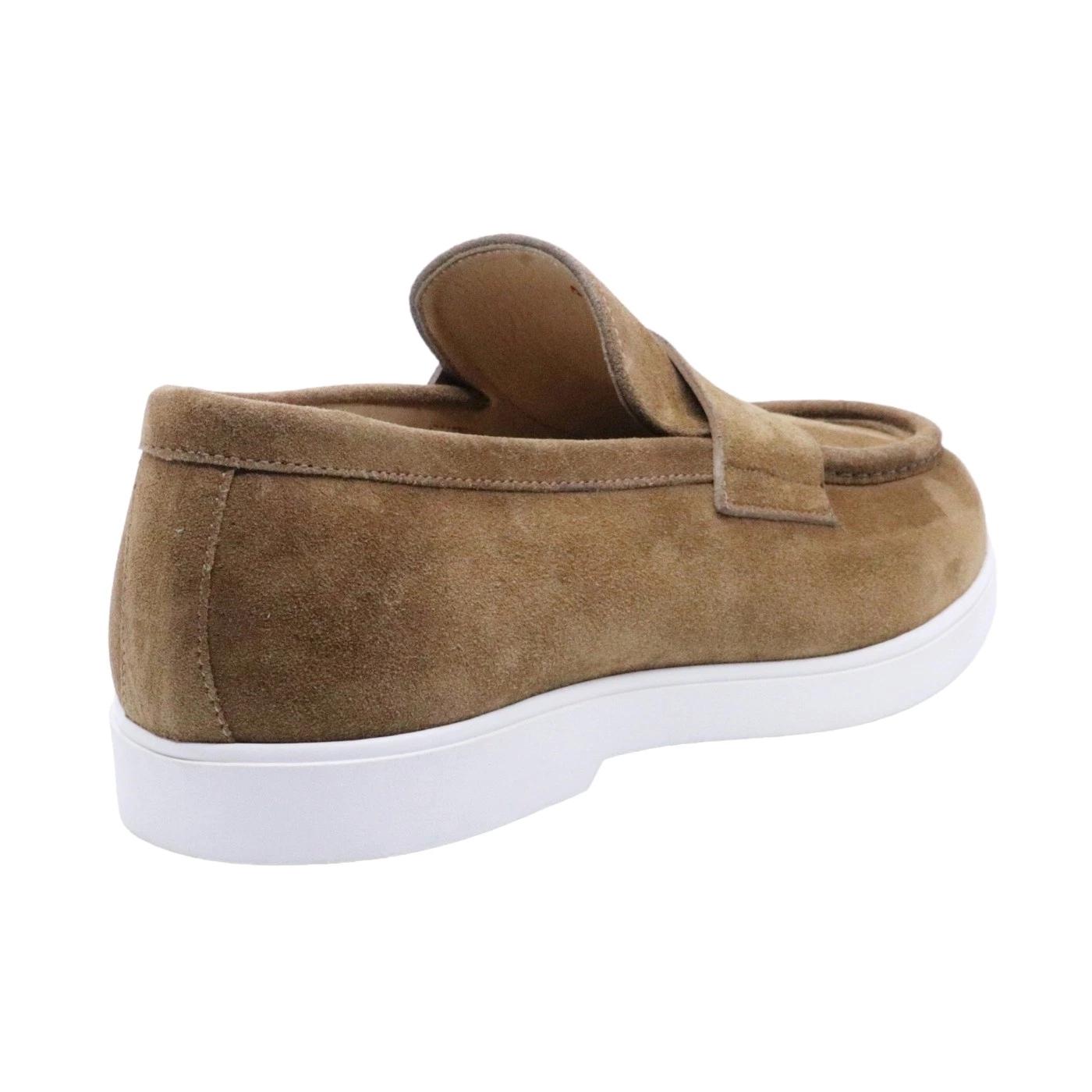 Mocassino uomo Rossano Bisconti in pelle scamosciata di colore sigaro 