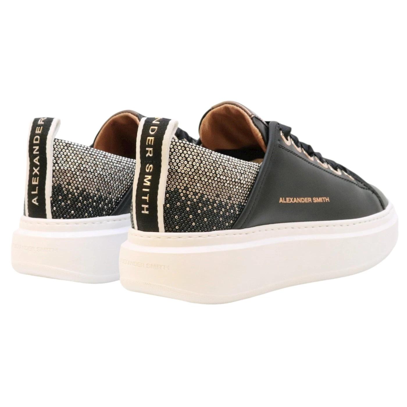 Sneaker donna Alexander Smith Wembley in pelle nera 