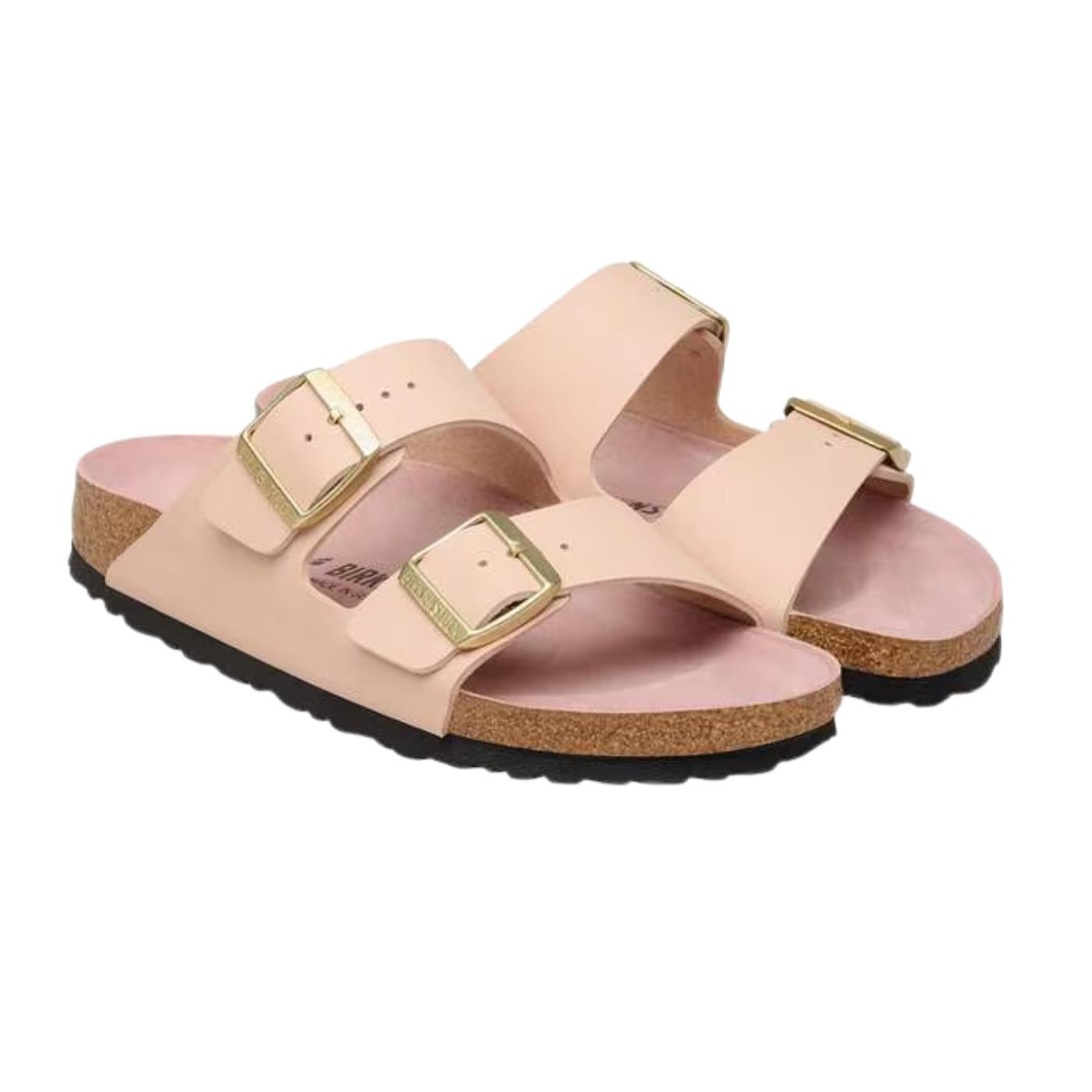 Birkenstock Arizona Triple Pink sandalo donna in Birko-Flor rosa con doppia fibbia 
