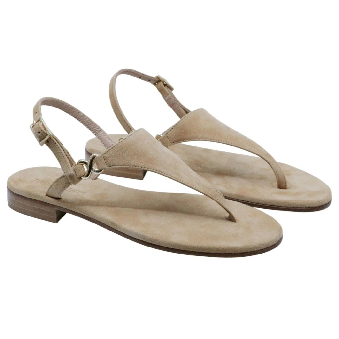 Sandalo infradito Paolo Ferrara CR721 in camoscio legno 