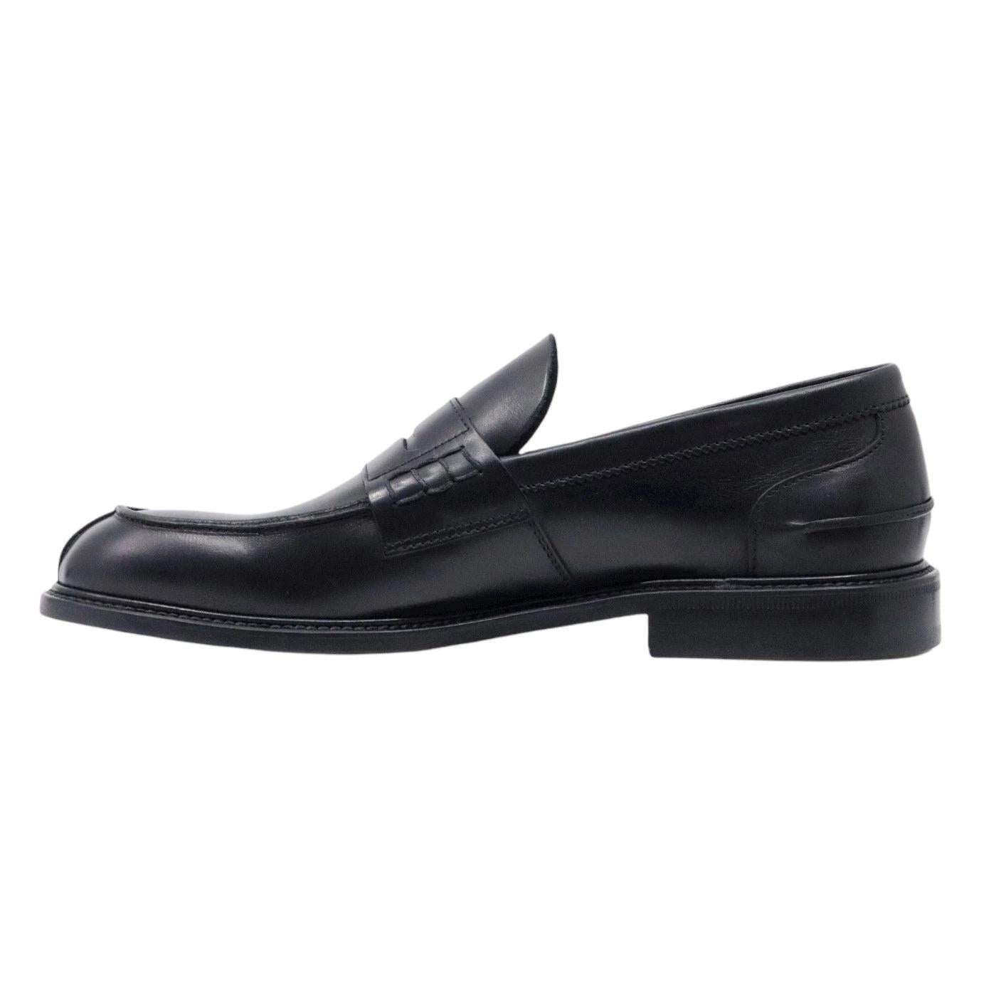Douglas 784 Princess mocassino uomo in pelle nera con suola in cuoio 
