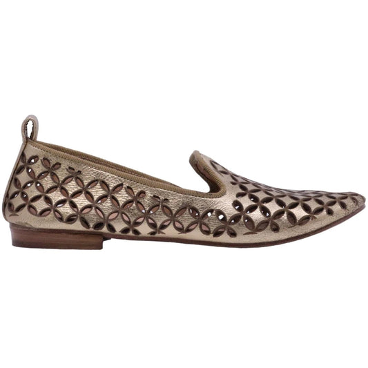 Mocassino donna Kudetà 314102 in pelle laminata oro 
