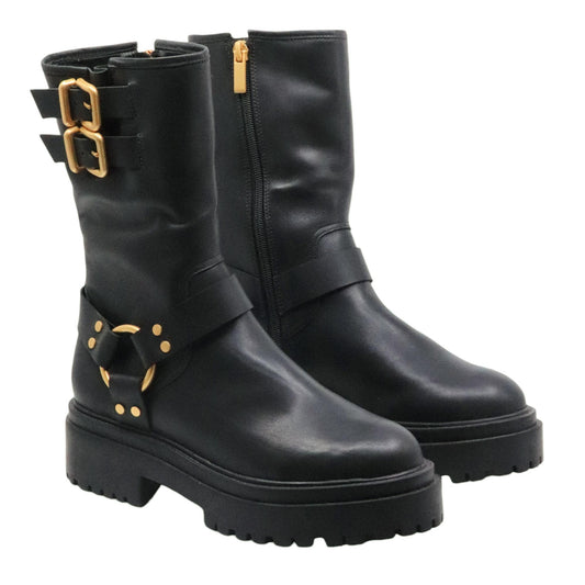 Stivale Biker donna Carrano 506034 in pelle nera 