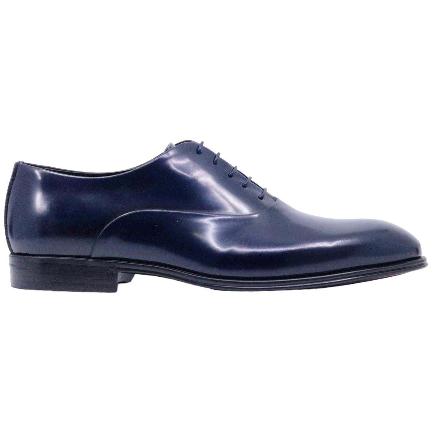 Scarpa Oxford uomo Corvari in pelle spazzolata blu 