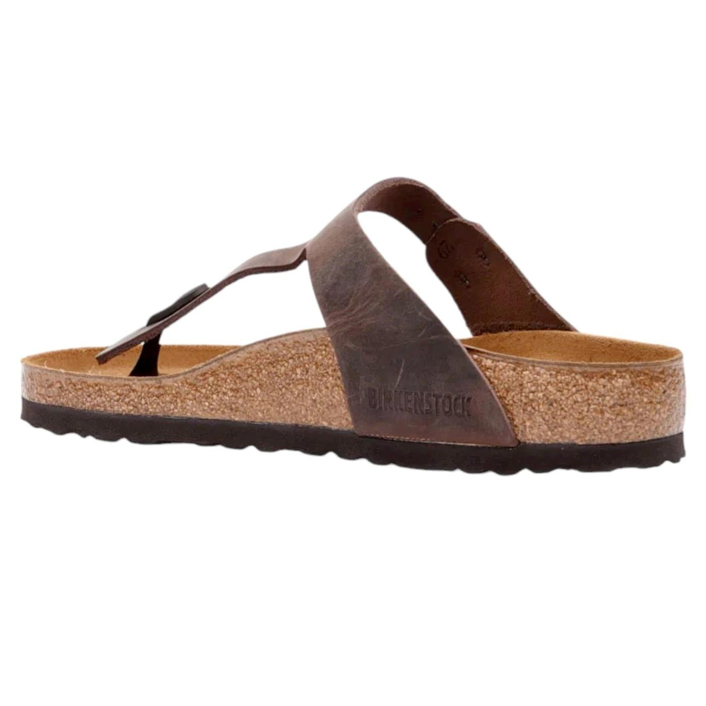 Birkenstock Gizeh Oiled Leather Habana sandalo infradito Regular Fit 