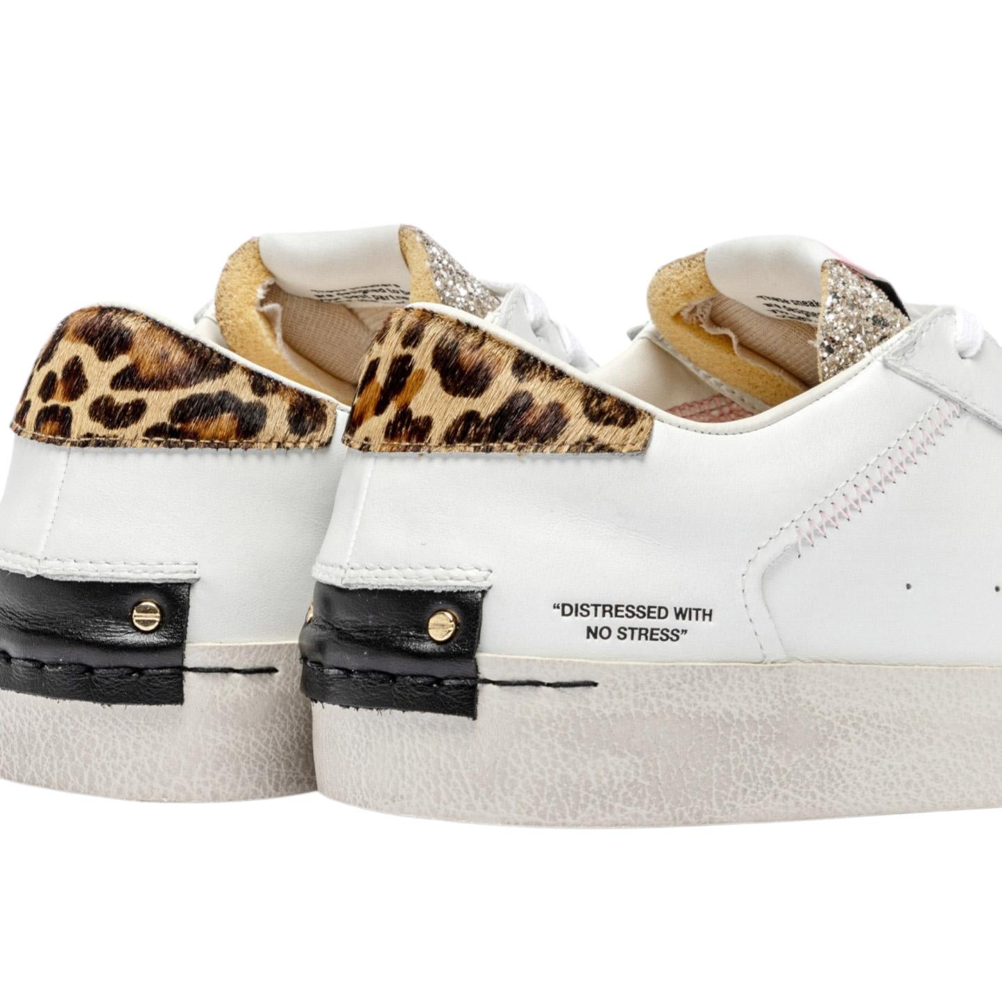 Sneaker donna Crime London Distressed 20007 in pelle bianca 