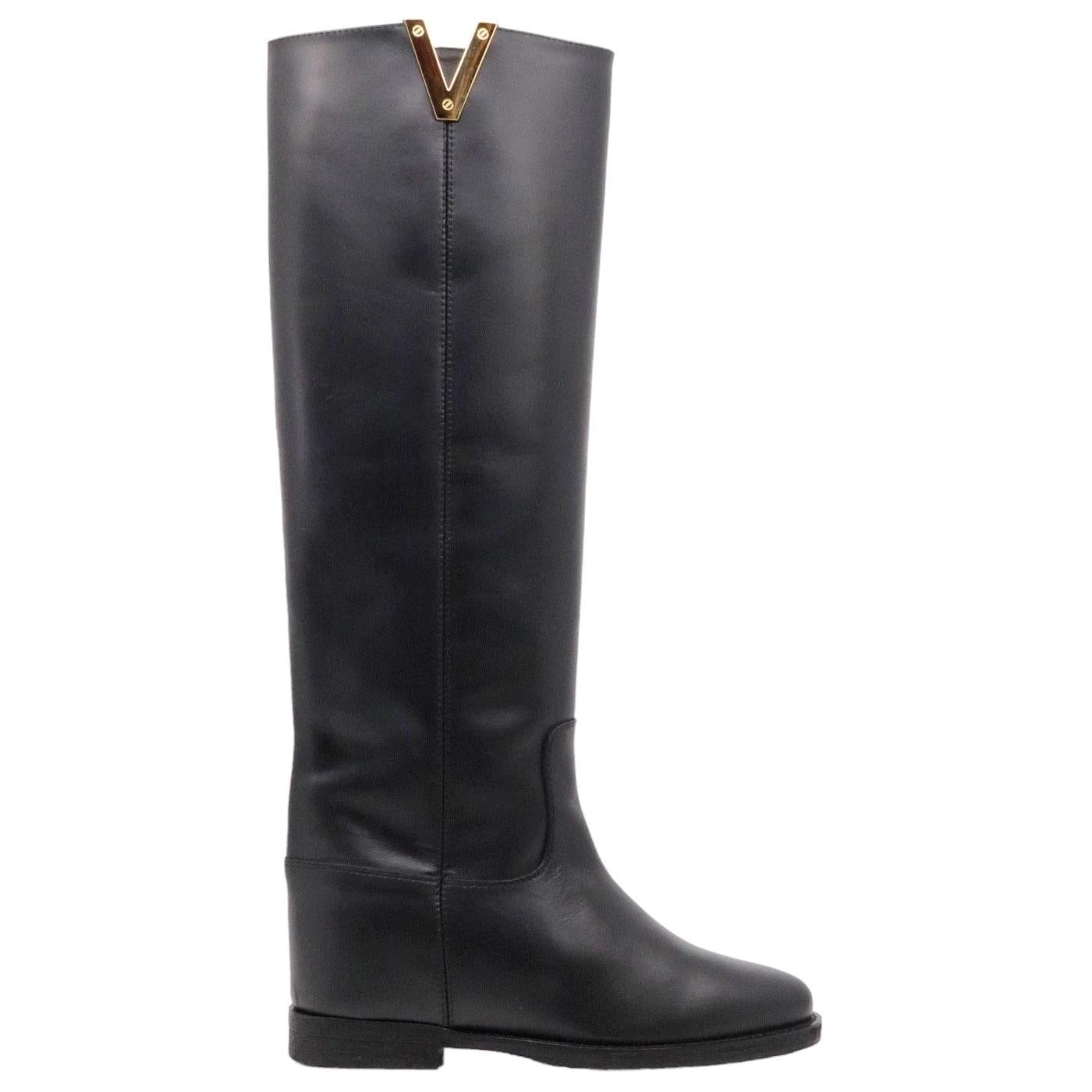 Via Roma 15 2568 Santa Monica stivale donna in pelle nera Made in Italy 