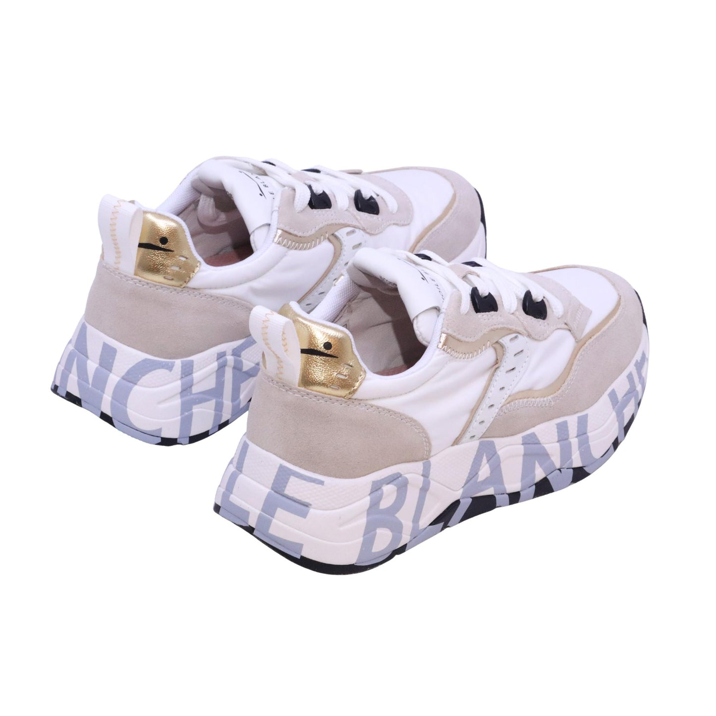 Voile Blanche Club105 sneaker donna suede nylon bianco e platino<BR/> 