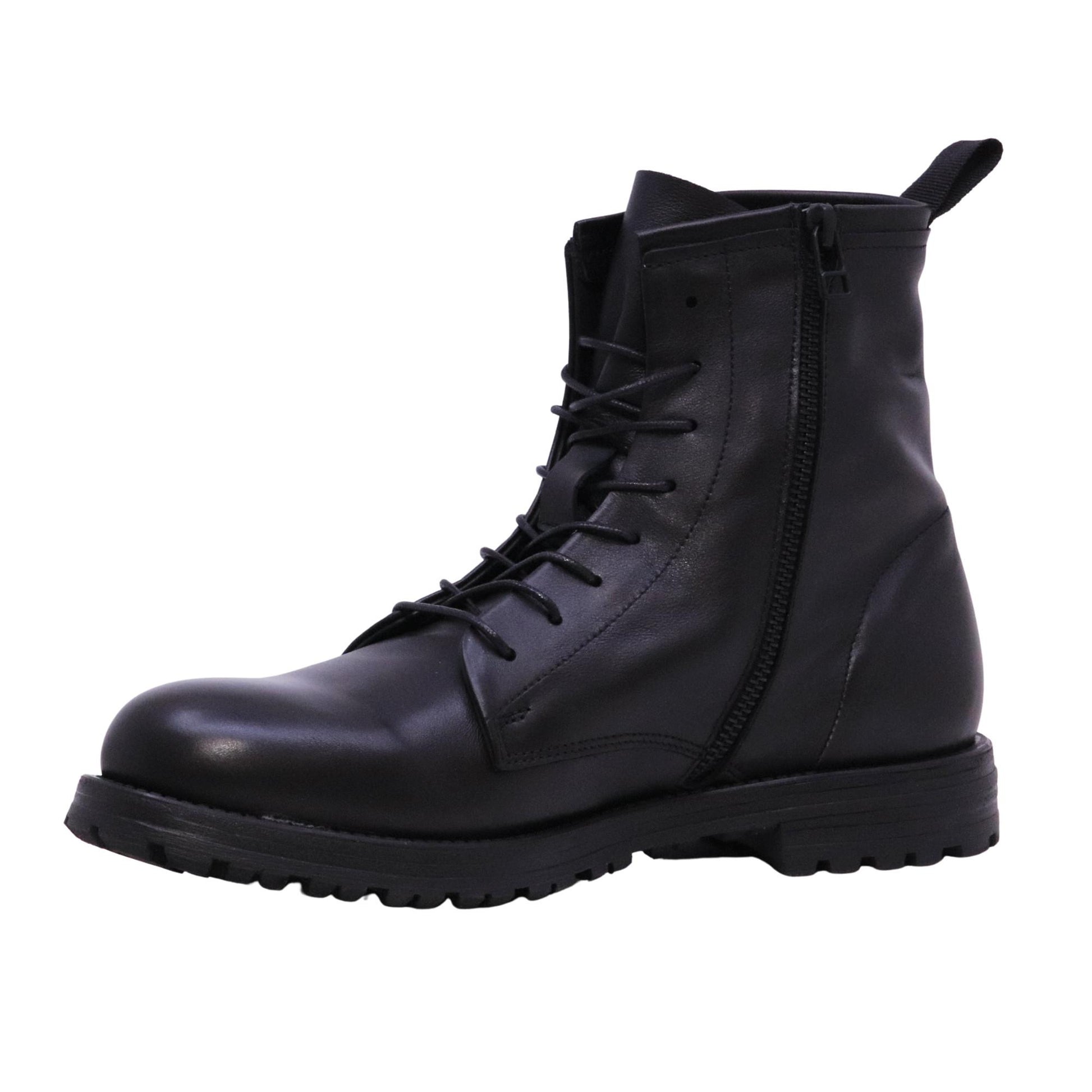 Pawelk's 25428 anfibio uomo in pelle nera 
